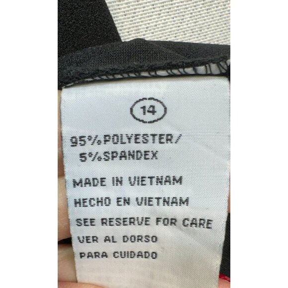 Addison Evenings Womens Wrap Dress V-Neckline Size 14 Black & Silver - Picture 3 of 8